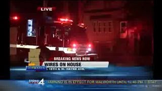 Storm causes wires to fall on home