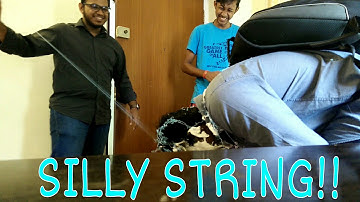 SILLY STRING AND SHAVING FOAM PRANK !!