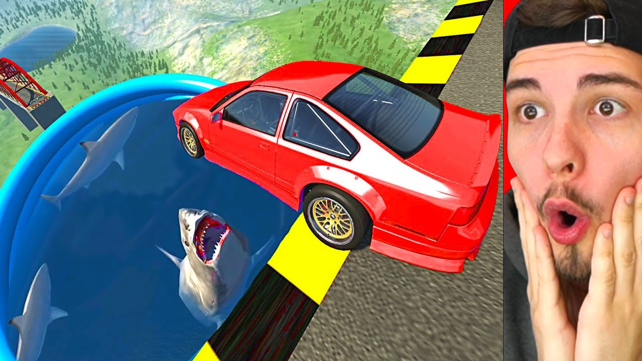 WASSER TURMSPRINGEN mit AUTOS?! (BeamNG Mods #04)