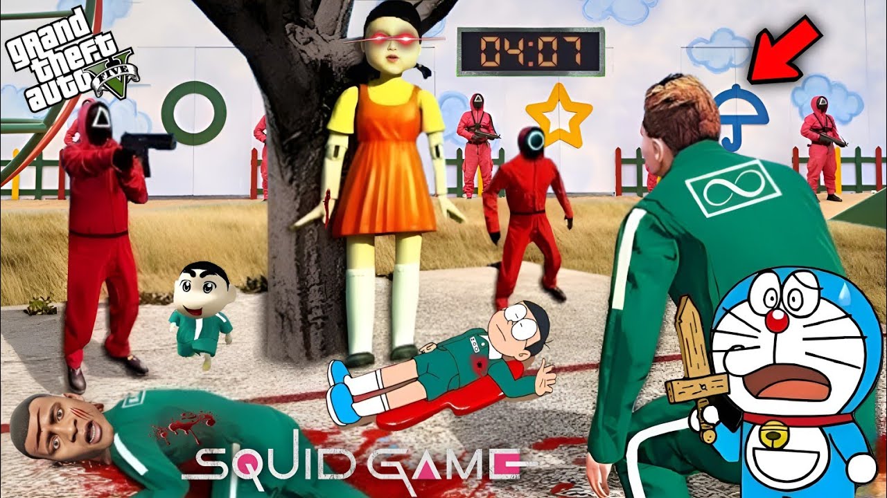 GTA 5 : Franklin And Nobita Join Squid Game Challenge || PART # 04 || Afaq Hub