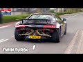 Tuner cars accelerating  1200hp r8 v10 s13 v8 e30 turbo near crash flybys