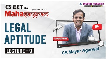 CSEET | Legal Aptitiude| Lecture 9|Live Revision (Nov 20)| CA Mayur Agarwal