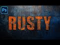 Rusty Text Effect in Photoshop – Realistic Rust Metal Text Effect Tutorial (Beginner Friendly!)