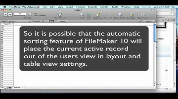 FileMaker 10 Auto Re-Sorts And The Active Record