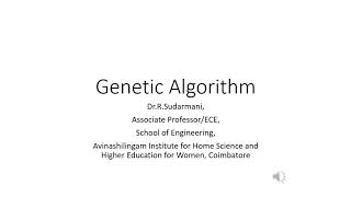 Genetic Algorithm: solution for optimization problem