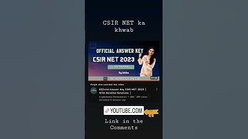 Official Answer Key CSIR NET 2023 | With Detailed Solutions |