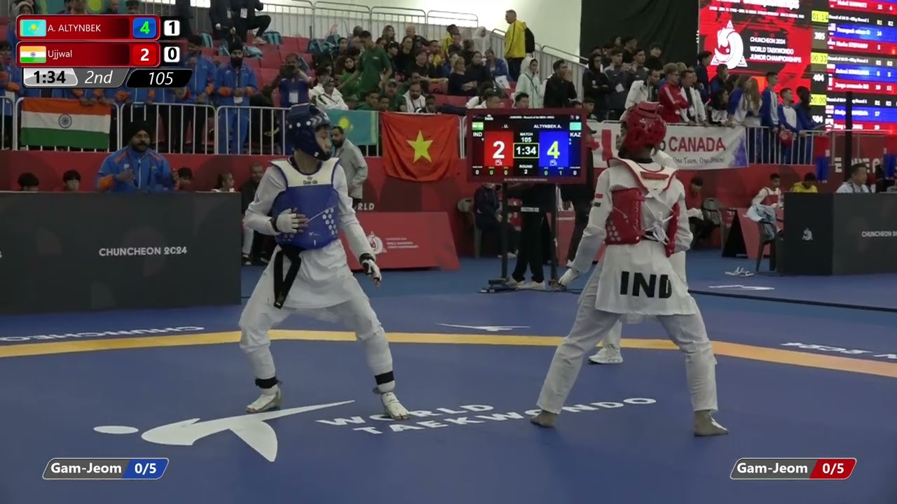 105 Round of 64 Men  45kg KAZ A  ALTYNBEK IND Ujjwal