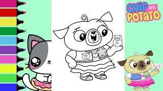 Coloring Chip and Potato Pug and Mouse Friends Coloring Book Pages | Sprinkled Donuts JR