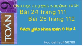 Bài 24 trang 111;bài 25 trang 112 sgk toán 9 tập 1