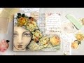 creating a mixed media artwork with pencil sketch portrait