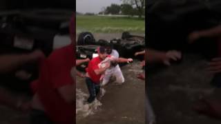 Children Pulled From Overturned Car in Dramatic Water Rescue