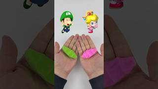 Baby Luigi vs Baby Princess Peach 🍄👑 Clay Color Mixing… Who Wins? #clay #shorts #supermario