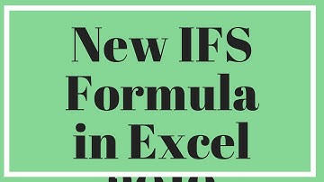 IFS Formula Excel 2019