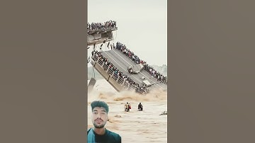 Moment the Bridge Almost Swept Away by Heavy Floods