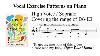 Vocalise: Two Octave Descending Minor Arpeggio for Soprano | Piano Track | Open Your Mouth Series