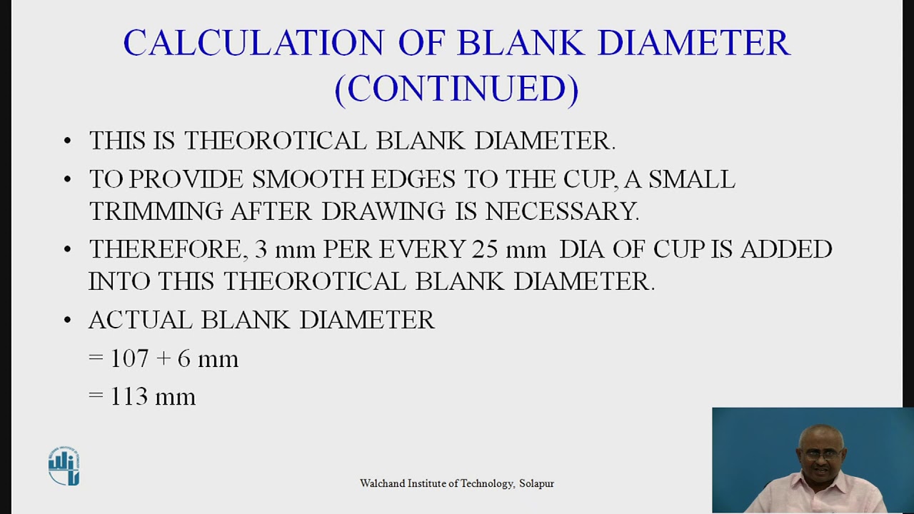 Design of drawing die for given component - I - YouTube