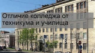 Отличие колледжа от техникума и училища