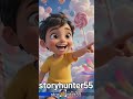 चॉकलेट की बारिश शुरू हो गई! 🍫☁️😲 #shorts#kidscartoon #hindistory #kidsstories #ai #anime #kidsrhymes