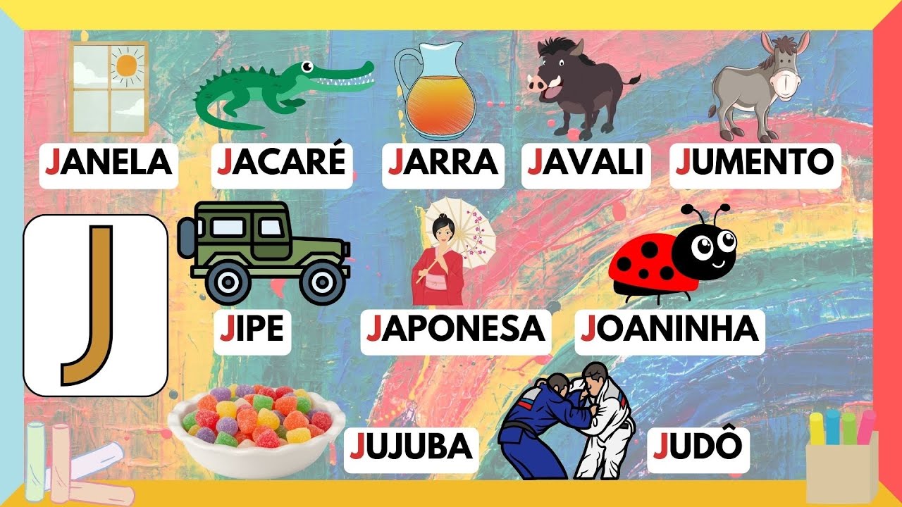 ALFABETO INFANTIL - APRENDENDO PALAVRAS COM A LETRA J | SOM, TRAÇADO E ...