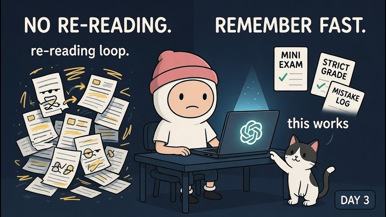 How to Study FAST With Chat GPT (And Actually Remember) — “No Re-Reading” Method | Day 3