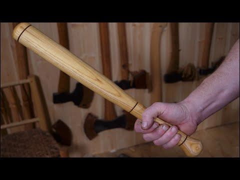 TURNING A BAT - Pole Lathe