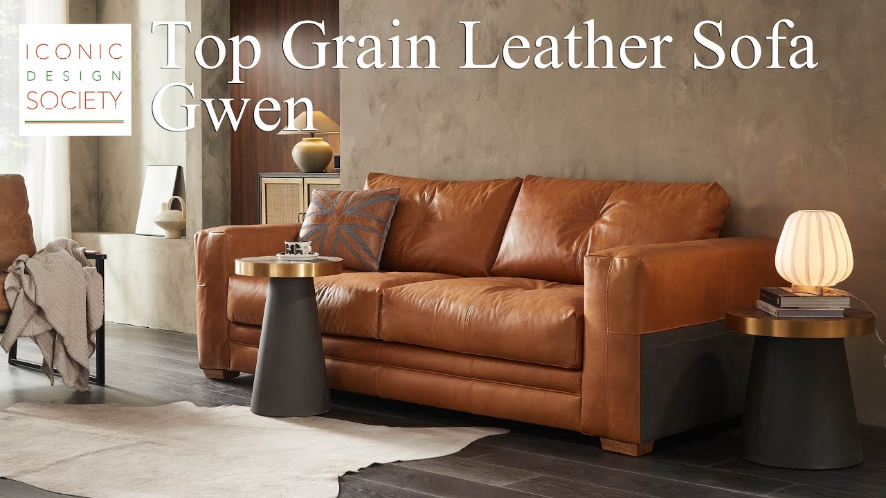 Modern Top Grain Leather Sofa--Gwen-50193