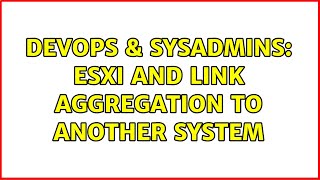DevOps & SysAdmins: ESXi and link aggregation to another system Profile