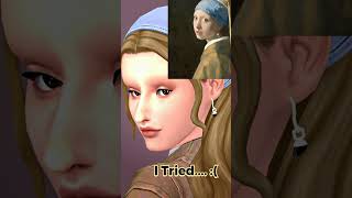 Creating Sims Inspired By Rare Famous Paintings 👂⚪️#shorts #pearlearring