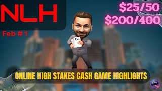 Online High Stakes NLH Cash Game Poker Highlights ♠️ $25/50, 200/400 | 2023 #1