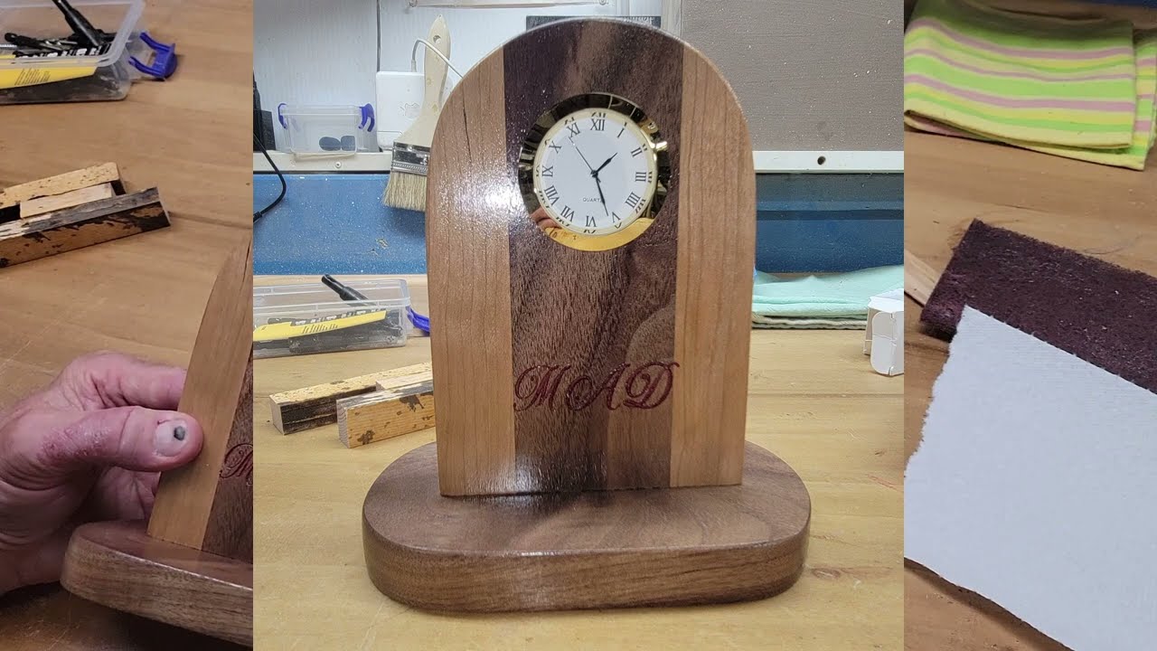 How I made a desk clock using cherry and walnut. - YouTube