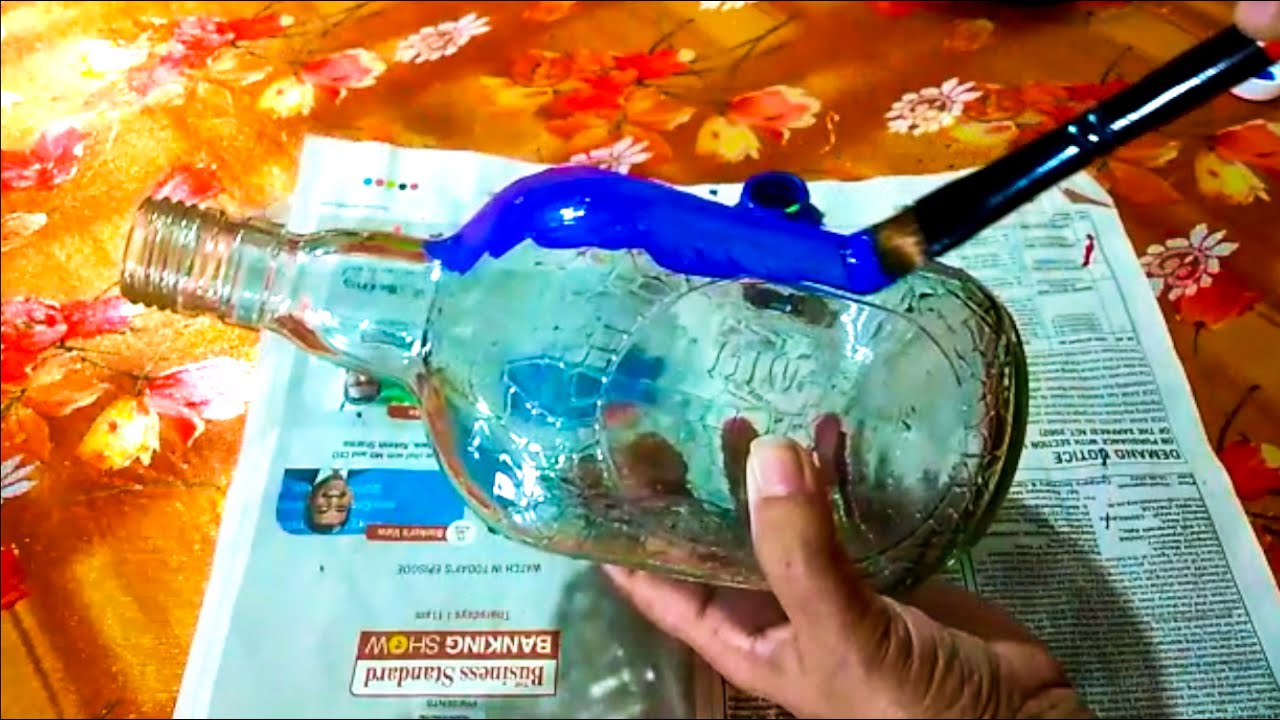 Bottle Art Ganesha Painting On Glass Bottle Acrylic painting On