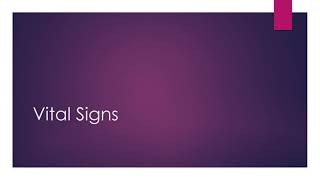 Vital signs - A theoretical overview