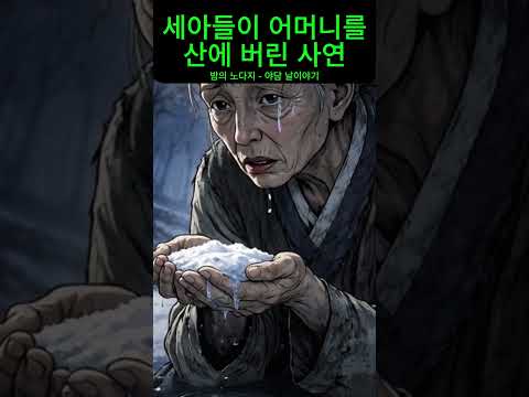 [야담] 아들 셋이 어머니를 산에 버린 날｜조선 실화 #사이다결말 #권선징악 #불효의끝#조선야담 #옛날이야기#롱폼유도 #이야기채널#쇼츠 #shorts