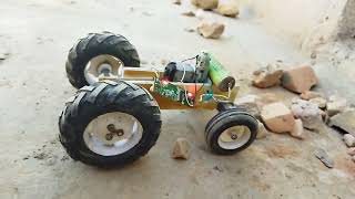 How to make tractor with dc motor | How to make mini tractor at home