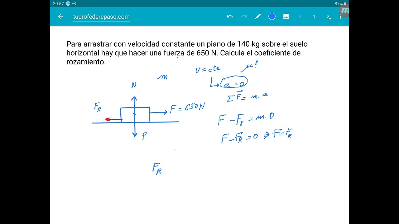 Como Calcular La Fuerza Con Velocidad Constante
