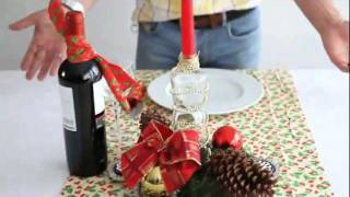 Decoraçao pratica e bonita para a mesa de Natal com tecidos patchwork