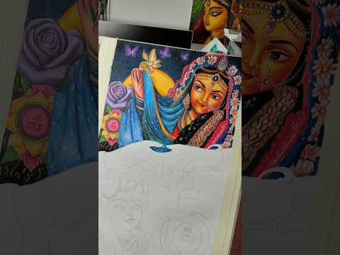 Radhe krishna drawing ✍️#shorts #radhe #drawing #krishna #art