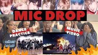 AMERICAN DANCERS 1st Time Reacts to BTS Mic Drop DANCE PRACTICE & M/V!!!!