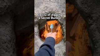 Day 12 digging a Secret Bunker in my mom’s greenhouse! #spoontobunker