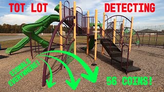 Metal Detecting Tot Lots and playgrounds with Many Signals. Equinox 800