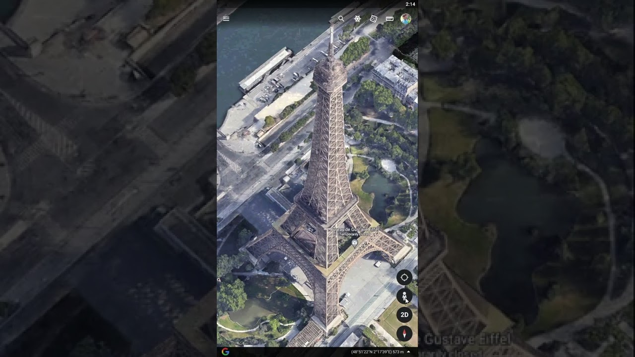 Eiffel Tower From Above | Google Maps 3D View 