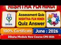 OnlineTraining on NISHTHA FLN hindi diksha online new course cietncert quiz answer key  2026