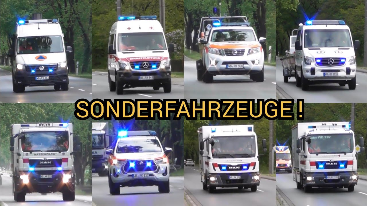 Sonderfahrzeuge Wasserwacht, Katastrophenschutz FD1 und 2 & SEG auf Einsatzfahrt nach Ferropolos