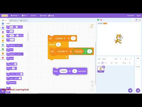 Learn Scratch Repeat Block: Count from 1 to 5 with Ease! | Scratch for Beginners