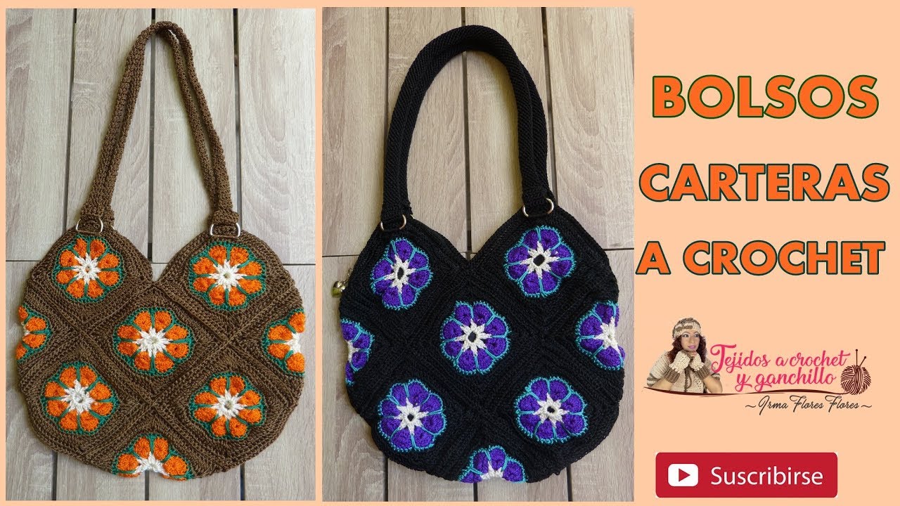 COMO BOLSO/ CARTERA GRANNY MODELOS HILOS CLAVE PASO A PASO - YouTube