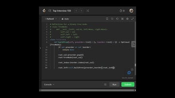 Construct Tree from Preorder and Inorder Traversal #coding #dsa #interviewpreparation #leetcode