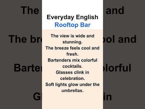 Everyday English: Rooftop Bar #englishforbeginners #rooftopbar