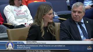 Senate Hearing: Anna Leamy Pushes Back on School Carry Bill (SF 3572)