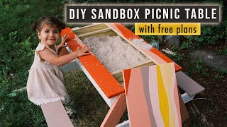 How to make a picnic sandbox table for kids | FREE PLANS | If Only April