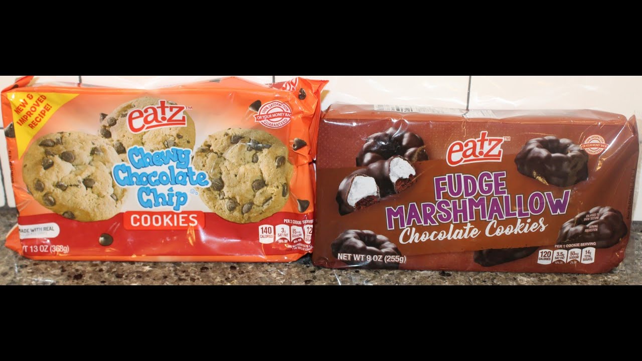 Eatz Cookies Chewy Chocolate Chip & Fudge Marshmallow Review YouTube